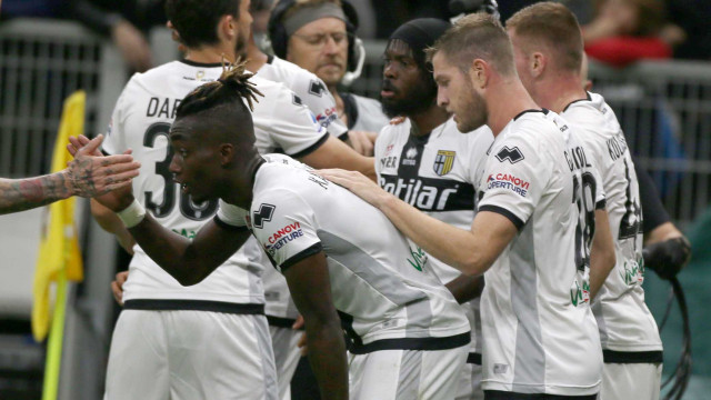 Milano 26 / Ottobre /, 2019 Nona giornata di Campionato Serie A Tim 2019-20
Internazionale - Parma
ph dmfoto / Silpress
Nella foto - Kouassi Gervais Yao - Gervinho. Esultanza goal 2-1