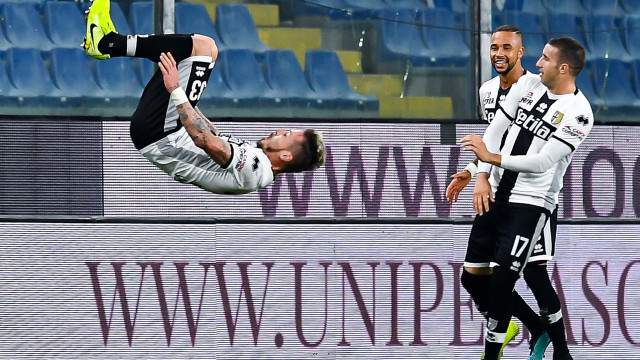 Serie A 2019/20 | Sampdoria-Parma
Gol Parma (0-1): esultanza Juraj Kucka-Azevedo Junior Hernani-Antonino Barillˆ
