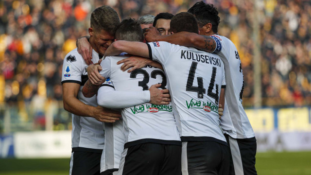 PARMA - ITALY, 26-01-20 - FOTO DI CASTALDI / SILPRESS, 21° GIORNATA DI CAMPIONATO SERIE A TIM - STADIO ENIO TARDINI - PARMA VS UDINESE, NELLA FOTO: ESULTANZA DOPO IL GOAL RICCARDO GAGLIOLO (PARMA) DEJAN KULUSEVSKI (PARMA) JURAJ KUCKA (PARMA)